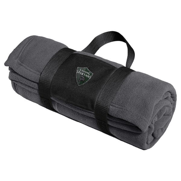 Lansing Spartans Fleece Blanket with Carrying Strap