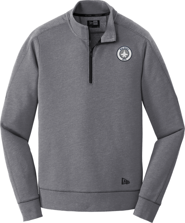 NJ Jets New Era Tri-Blend Fleece 1/4-Zip Pullover