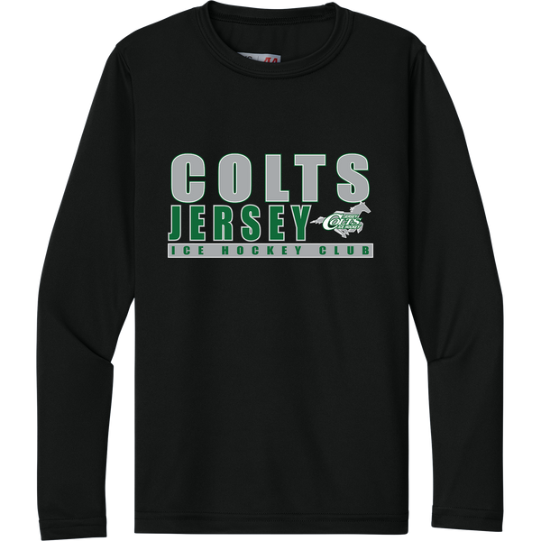 NJ Colts Youth Cooling Performance Long Sleeve Tee