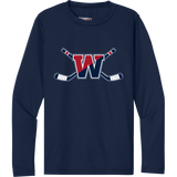 Wall Hockey Youth Cooling Performance Long Sleeve Tee
