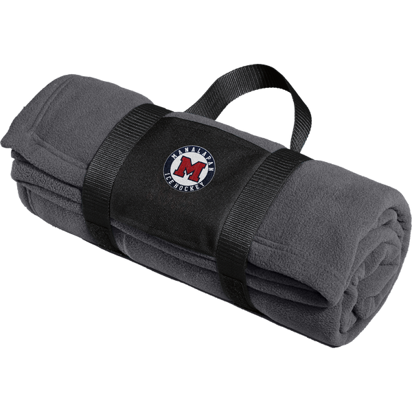 Manalapan Hockey Fleece Blanket with Carrying Strap