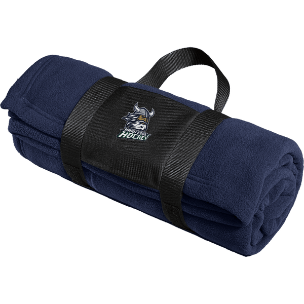 Hard Edge Hockey Fleece Blanket with Carrying Strap