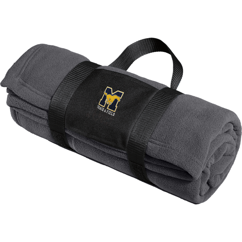 Marlboro Track and Field Fleece Blanket with Carrying Strap