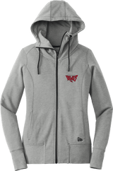 York Devils New Era Ladies Tri-Blend Fleece Full-Zip Hoodie