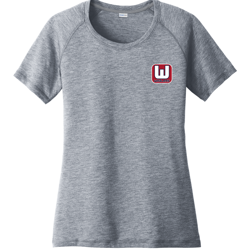 CT Whalers Tier 1 Ladies PosiCharge Tri-Blend Wicking Scoop Neck Raglan Tee