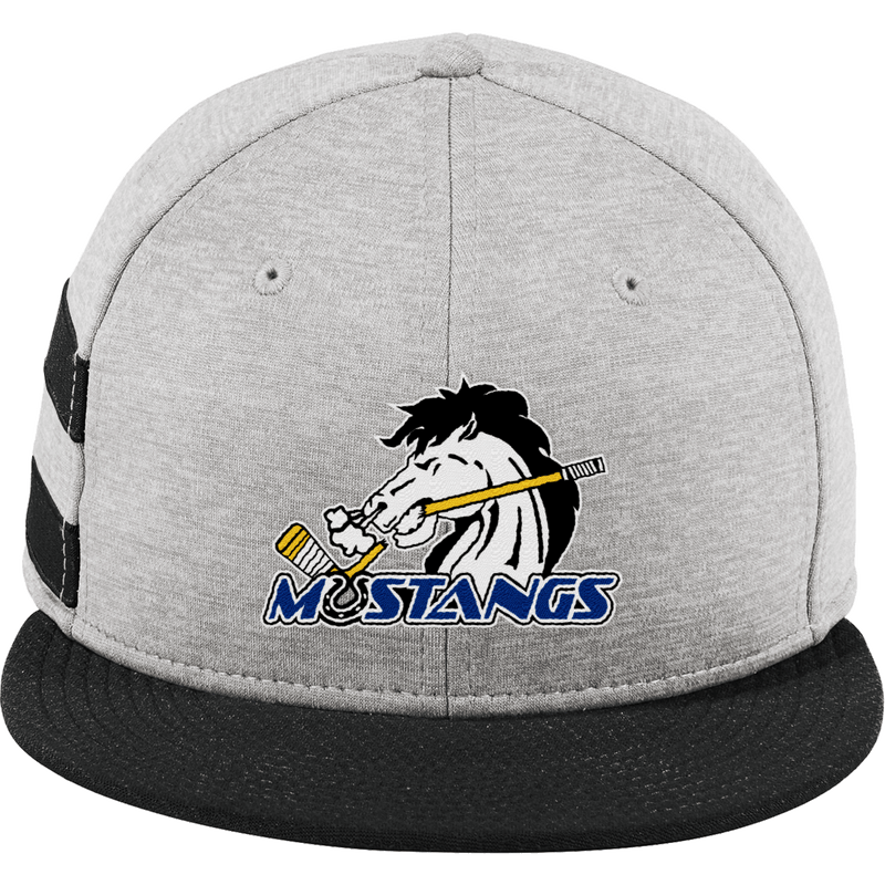 Mid-State Mustangs New Era Shadow Heather Striped Flat Bill Snapback Cap