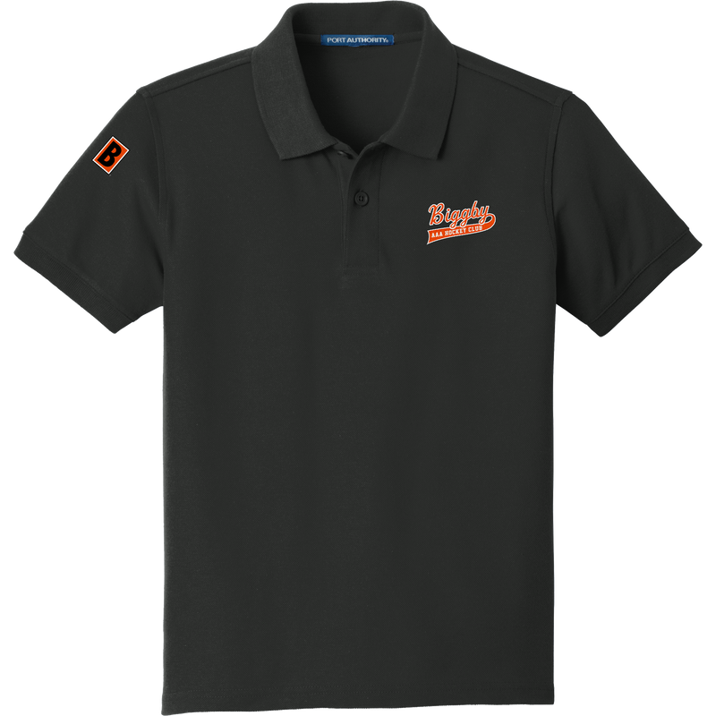 Biggby Coffee AAA Youth Core Classic Pique Polo