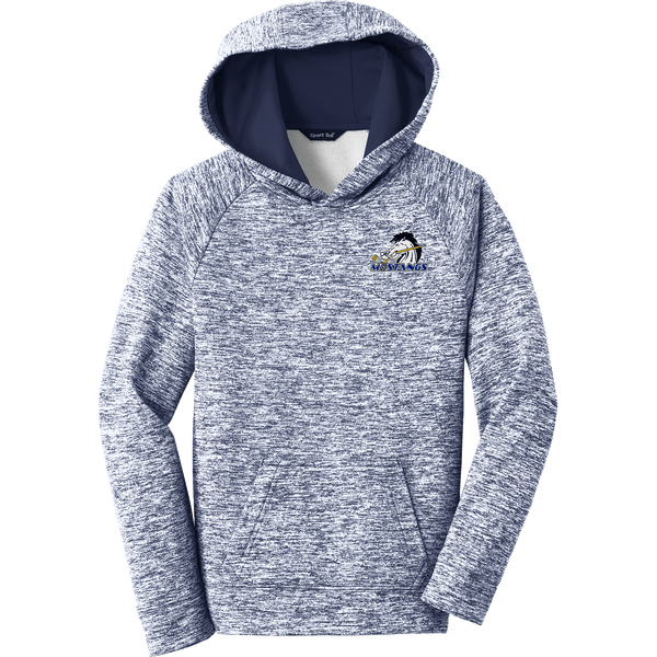 Mid-State Mustangs Youth PosiCharge Electric Heather Fleece Hooded Pullover