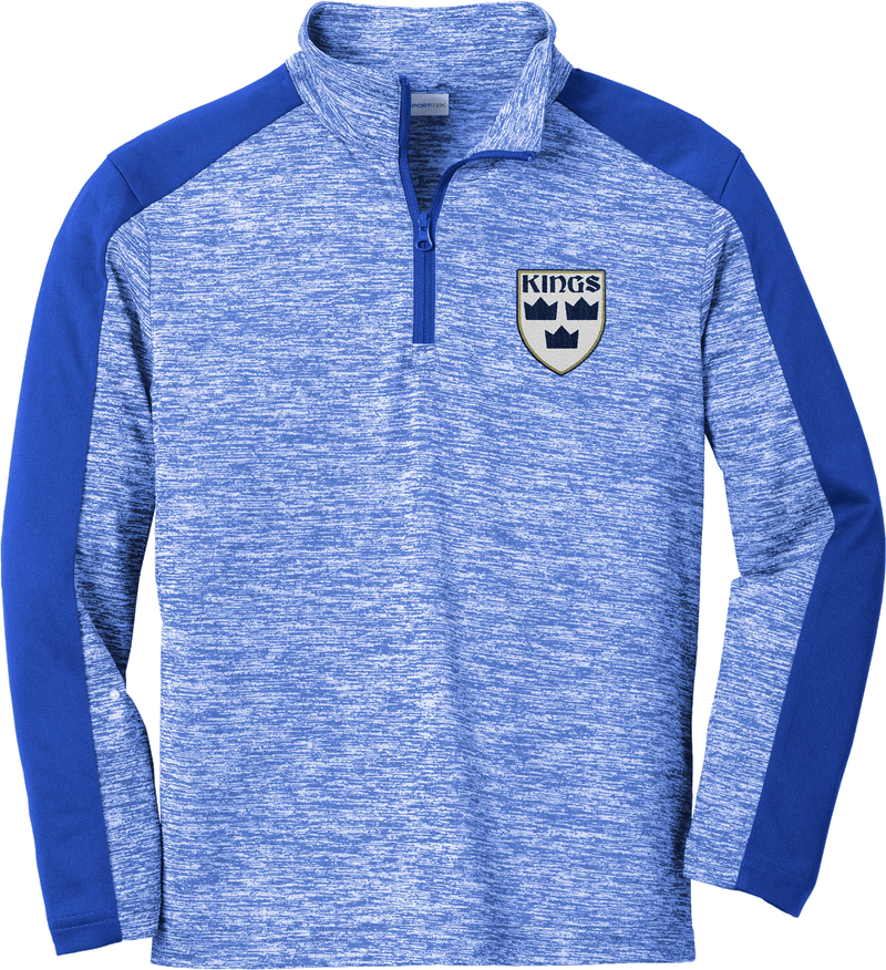 North Jersey Kings Youth PosiCharge  Electric Heather Colorblock 1/4-Zip Pullover